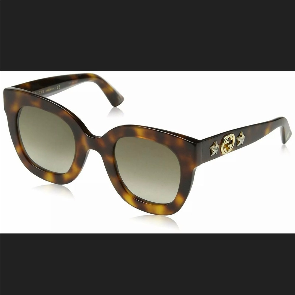 Gucci GG0208S Havana Gradient Star Sunglasses